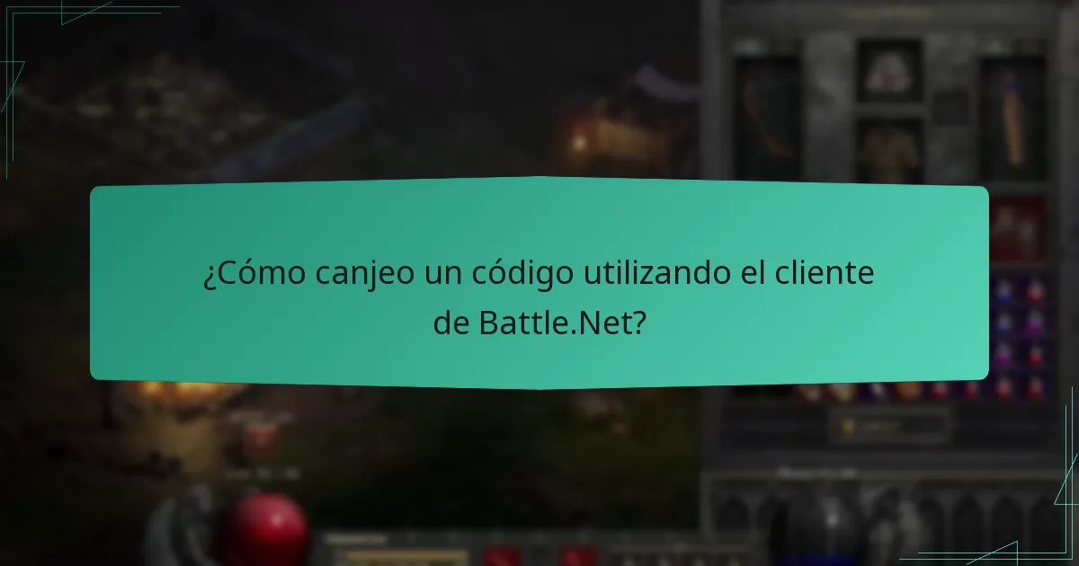 ¿Cómo canjeo un código utilizando el cliente de Battle.Net?