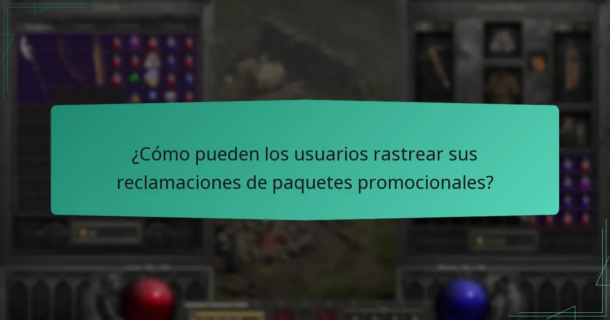 ¿Cómo pueden los usuarios rastrear sus reclamaciones de paquetes promocionales?