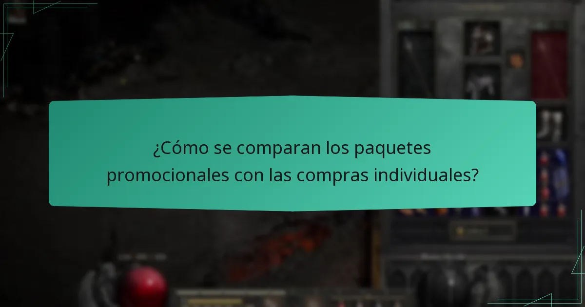 ¿Cómo se comparan los paquetes promocionales con las compras individuales?