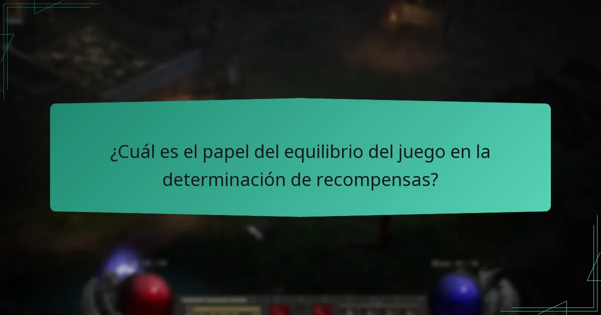 ¿Cuál es el papel del equilibrio del juego en la determinación de recompensas?