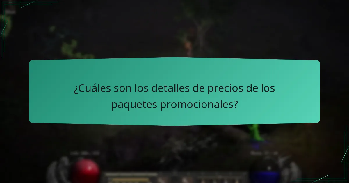 ¿Cuáles son los detalles de precios de los paquetes promocionales?