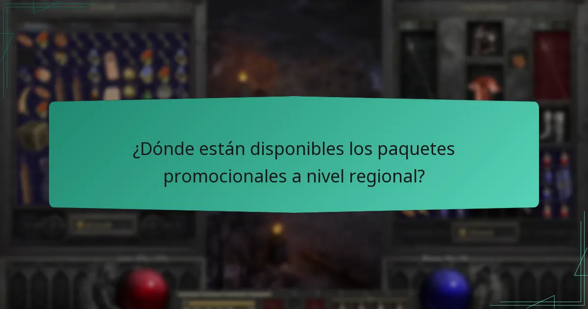 ¿Dónde están disponibles los paquetes promocionales a nivel regional?
