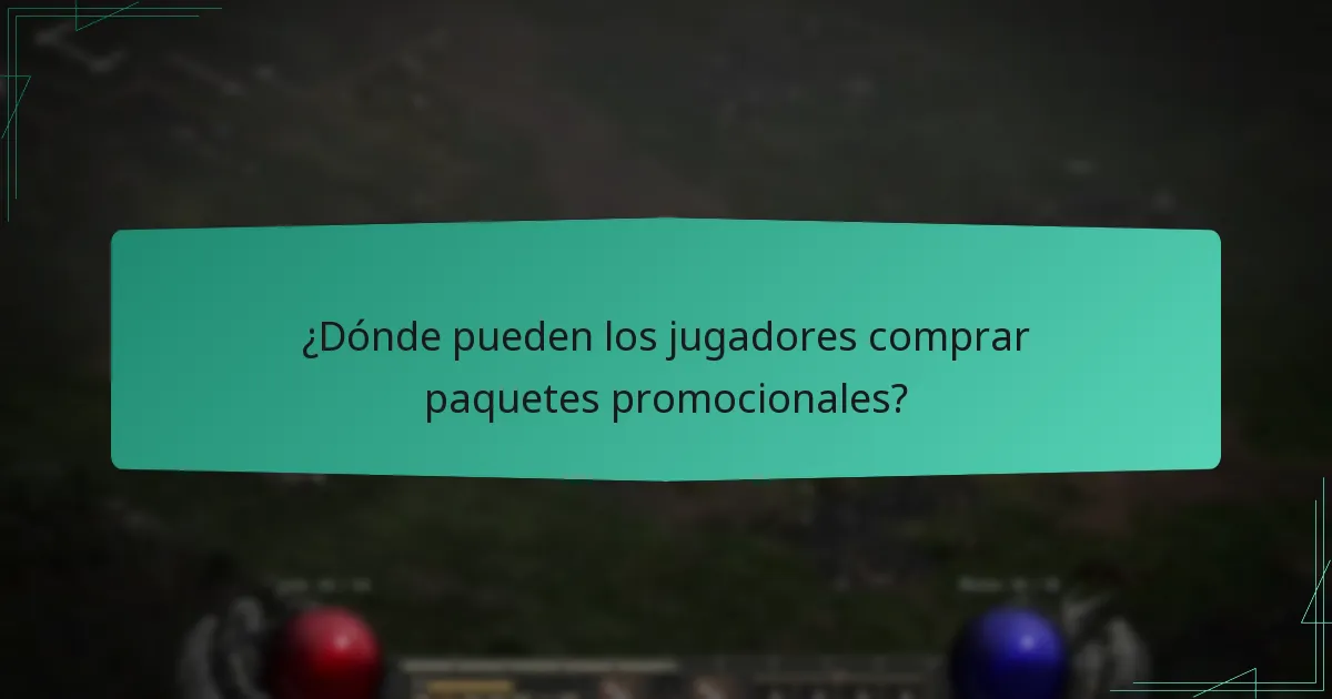 ¿Dónde pueden los jugadores comprar paquetes promocionales?