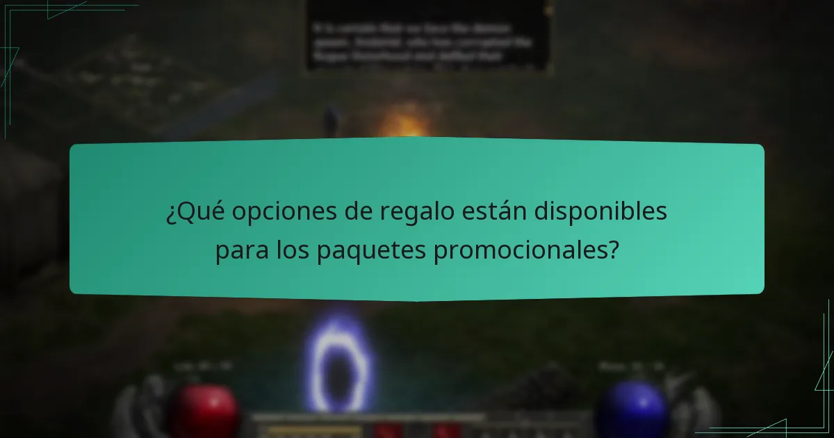 ¿Qué opciones de regalo están disponibles para los paquetes promocionales?